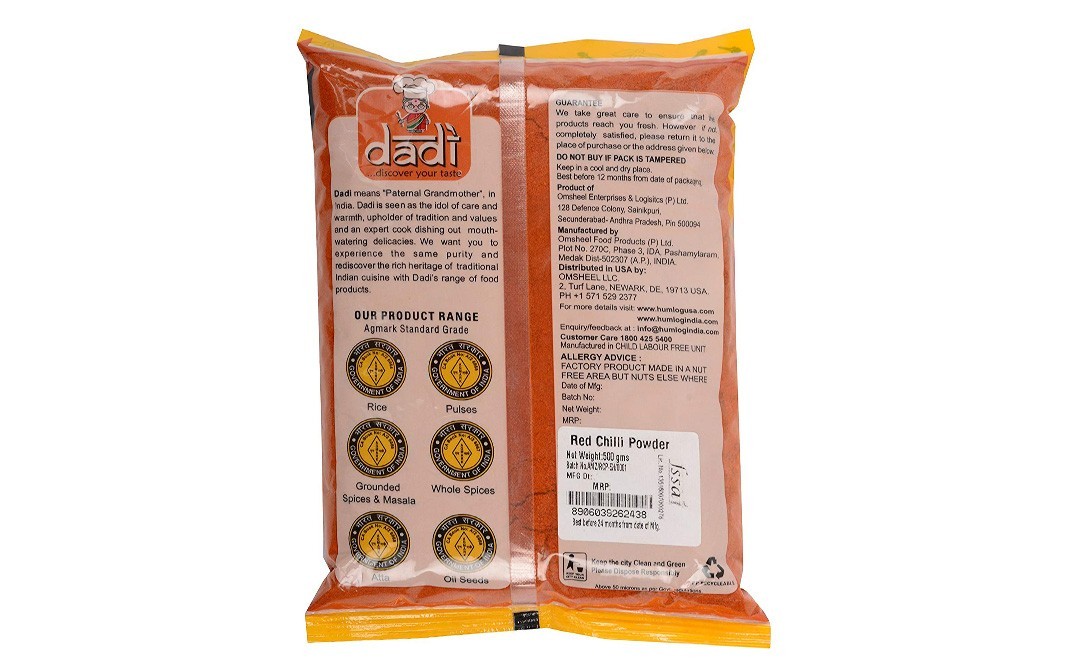 Dadi Red Chilli Powder    Pack  500 grams